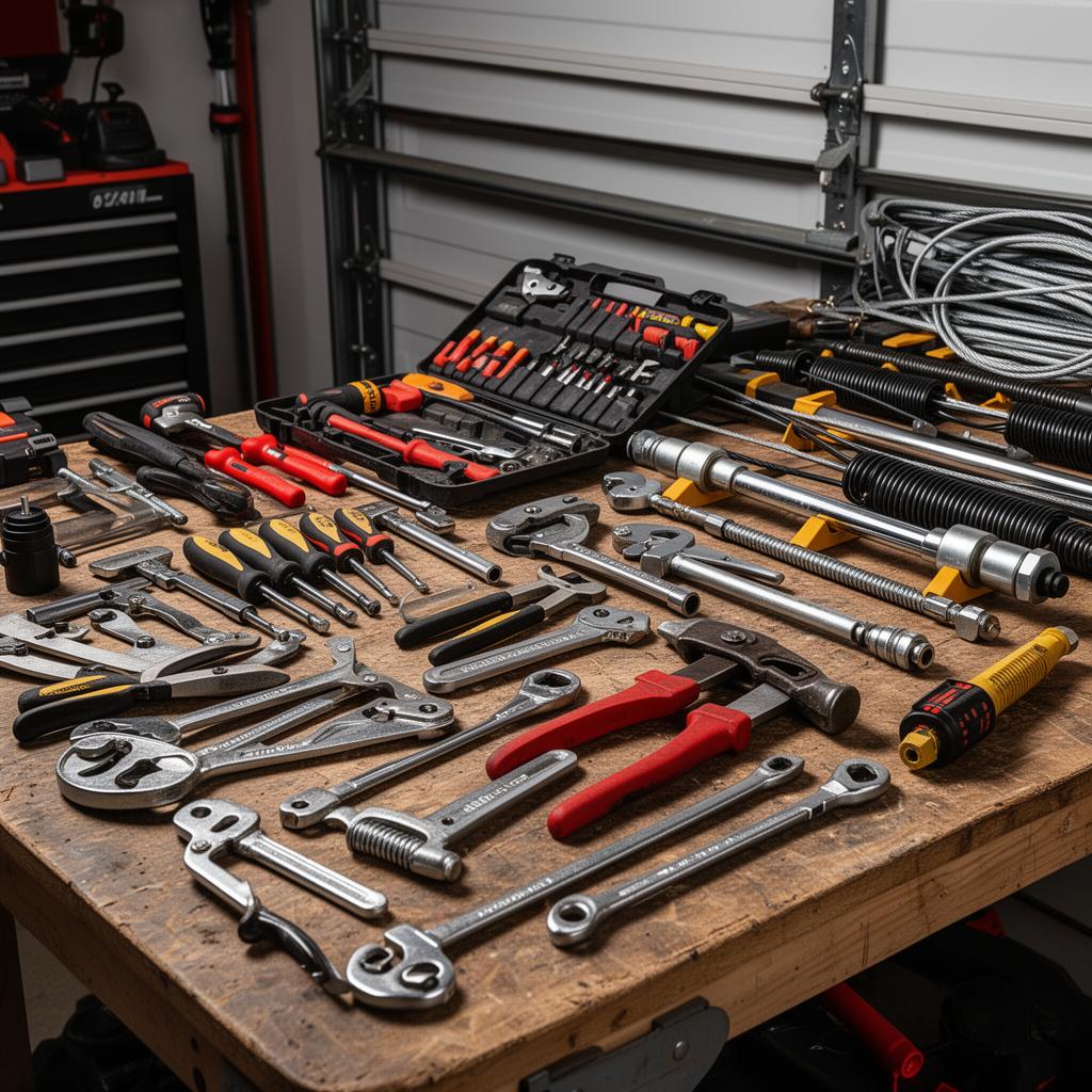 Professional garage door repair tools and equipment