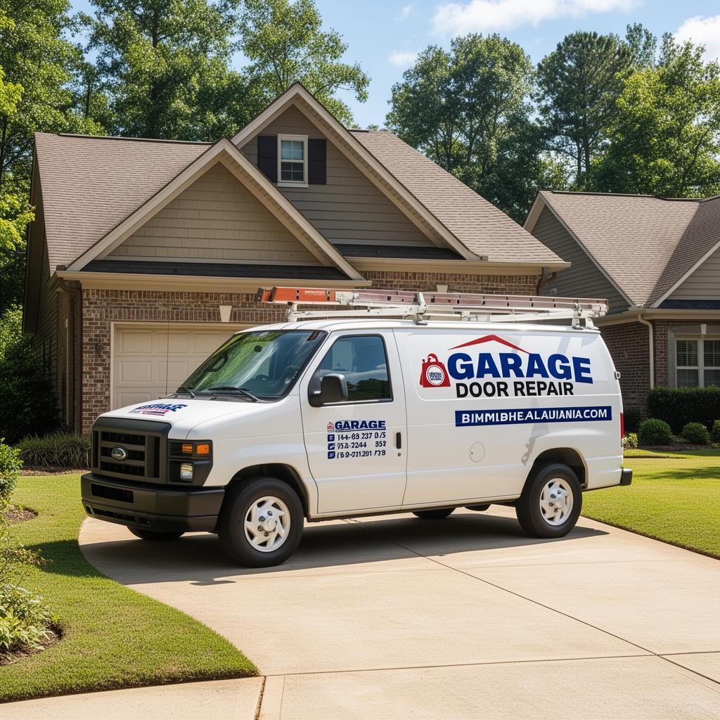 ProTouch Garage Doors branded service van in Birmingham Alabama
